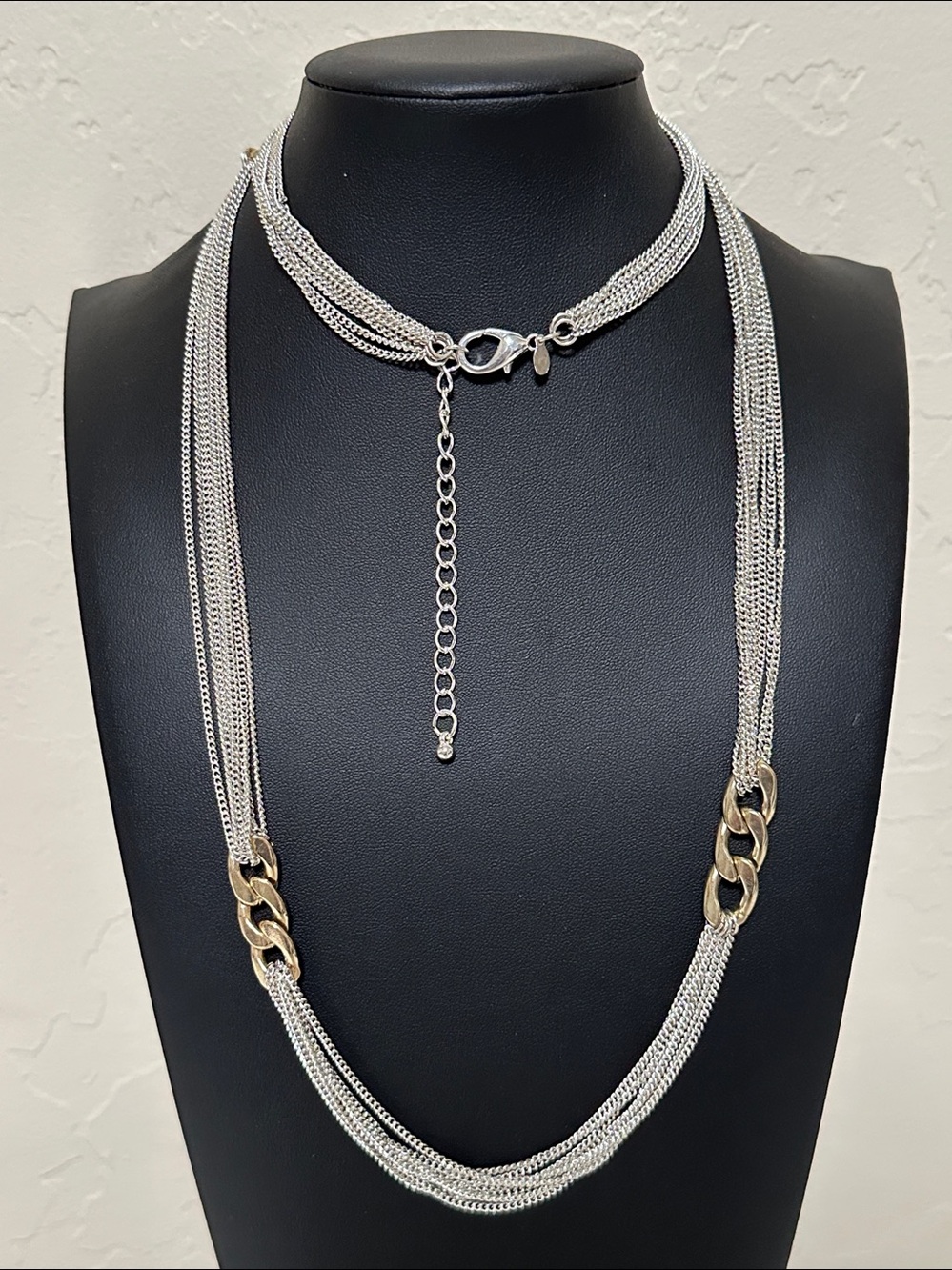 Premier Designs Two-Tone Multi Chain Long Necklace